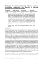 Challenges in sustaining technology enhanced learning: Recruitment, employment and retention of learning designers in Australian universities