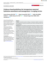Evidence‐based guidelines for intrapartum maternal hydration assessment and management: A scoping review
