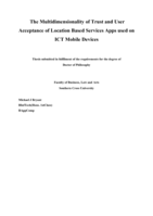 The Multidimensionality of Trust and User Acceptance of Location Based Services Apps used on ICT Mobile Devices
