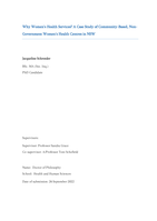 Why Women's Health Services? A Case Study of Community-Based, Non-Government Women's Health Centres in NSW