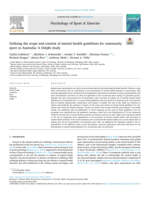 Defining the scope and content of mental health guidelines for community sport in Australia: A Delphi study