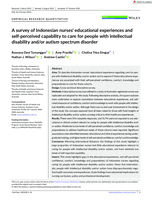 A survey of Indonesian nurses' educational experiences and self-perceived capability to care for people with intellectual disability and/or autism spectrum disorder
