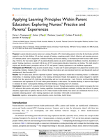 Applying Learning Principles Within Parent Education: Exploring Nurses’ Practice and Parents’ Experiences