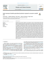 Index insurance benefits agricultural producers exposed to excessive rainfall risk