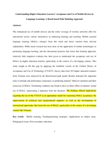 Understanding higher education learners' acceptance and use of mobile devices for language learning: A Rasch-based path modeling approach