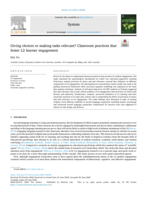 Giving choices or making tasks relevant? Classroom practices that foster L2 learner engagement