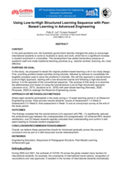 Using Low-to-High Structured Learning Sequence with Peer- Based Learning in Advanced Engineering