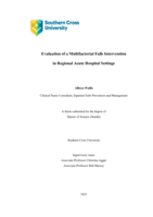 Evaluation of a Multifactorial Falls Intervention in Regional Acute Hospital Settings