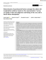 Determinants of psychosocial factors amongst the oldest old: Longitudinal evidence based on the representative "survey on quality of life and subjective well-being of the very old in North Rhine-Westphalia"