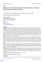 Attributes That Influence Human Decision-Making in Complex Health Services: Scoping Review