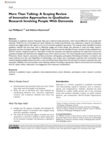 More Than Talking: A Scoping Review of Innovative Approaches to Qualitative Research Involving People With Dementia