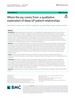 Where the joy comes from: a qualitative exploration of deep GP-patient relationships