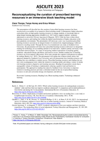 Reconceptualizing the curation of prescribed learning resources in an immersive block teaching model