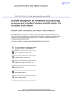 Student perceptions of immersive block learning: an exploratory study of student satisfaction in the Southern Cross Model