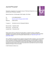 Osteopathic management of non-specific neck pain: Preliminary findings from a cross sectional study of Australian osteopaths
