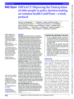 IMPAACT: IMproving the PArticipAtion of older people in policy decision-making on common health CondiTions - a study protocol