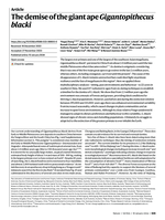 The demise of the giant ape Gigantopithecus blacki