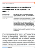 Variant Plateau's law in atomically thin transition metal dichalcogenide dome networks