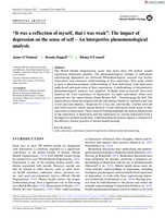 "It was a reflection of myself, that i was weak": The impact of depression on the sense of self - An interpretive phenomenological analysis