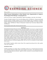 Older persons participation in hard martial arts: Opportunities to improve psychological well-being? A scoping review