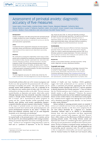 Assessment of perinatal anxiety: diagnostic accuracy of five measures