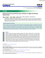 Enhanced stream greenhouse gas emissions at night and during flood events