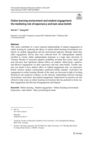 Online learning environment and student engagement: the mediating role of expectancy and task value beliefs