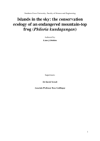 Islands in the sky: the conservation ecology of an endangered mountain-top frog (<em>Philoria kundagungan</em>)