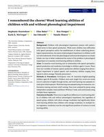 I remembered the chorm! Word learning abilities of children with and without phonological impairment