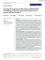 Revising the Pragmatics Profile using a modified Delphi methodology to meet the assessment needs of current speech-language therapists