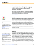 A systematic review of pragmatic language interventions for children with autism spectrum disorder