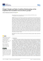 Length–Weight and Body Condition Relationships of the Exploited Sea Cucumber Pearsonothuria graeffei
