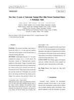 How Does 12-weeks of Taekwondo Training Effect Older Persons' Functional Fitness: A Preliminary Study