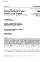 Early childhood educator and director experiences of speech pathology-led professional development: A qualitative study