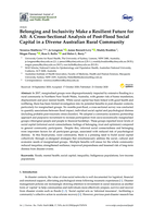 Belonging and Inclusivity Make a Resilient Future for All: A Cross-Sectional Analysis of Post-Flood Social Capital in a Diverse Australian Rural Community