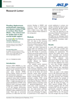 Research Letter: Flooding, displacement, peritraumatic experience and disaster-related PTSD in northern New South Wales – The critical need for quality data to plan mental health support