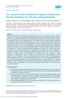 Use, and perceived usefulness, of cognitive behavioural therapy techniques for self-care among therapists