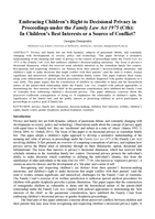 Embracing Children's Right to Decisional Privacy in Proceedings under the Family Law Act 1975 (Cth): In Children's Best Interests or a Source of Conflict?