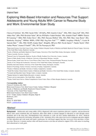 Exploring Web-Based Information and Resources That Support Adolescents and Young Adults With Cancer to Resume Study and Work: Environmental Scan Study