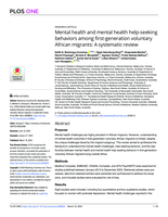 Mental health and mental health help-seeking behaviors among first-generation voluntary African migrants: A systematic review