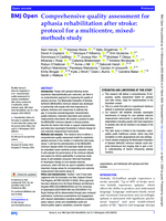 Comprehensive quality assessment for aphasia rehabilitation after stroke: protocol for a multicentre, mixed-methods study