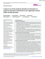 It takes it out of the textbook: Benefits of and barriers to expert by experience involvement in pre-registration mental health nursing education