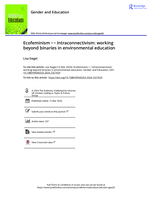 Ecofeminism? Intraconnectivism: working beyond binaries in environmental education