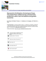 Mycocentric fertilisation of ectomycorrhizae-inoculated Pinus radiata during containerised production alters root microbiome and growth outcomes