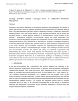 Creating Australia's National Landscapes: Issues of collaborative destination management