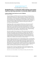 Bridge2Practice: an interactive skills training e-tool which improves learning outcomes in university health students