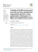 Training of feedforward neural networks for data classification using hybrid particle swarm optimization, Mantegna Lévy flight and neighborhood search