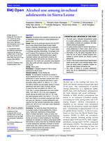 Alcohol use among in-school adolescents in Sierra Leone