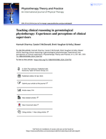 Teaching clinical reasoning in gerontological physiotherapy: Experiences and perceptions of clinical supervisors
