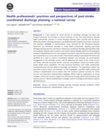 Health professionals' practices and perspectives of post-stroke coordinated discharge planning: a national survey